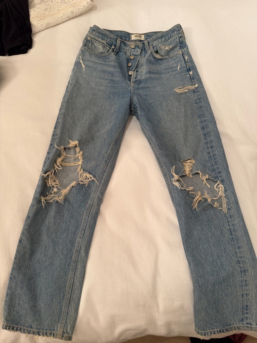 Agolde Distressed High-Rise Light Blue Women's Jeans size 25